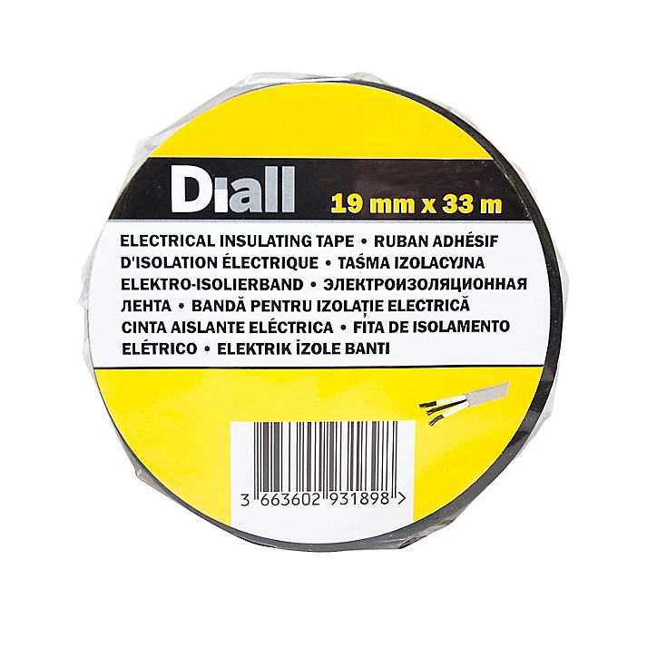 Ruban d'isolation électrique 19 mm x 33 m noir