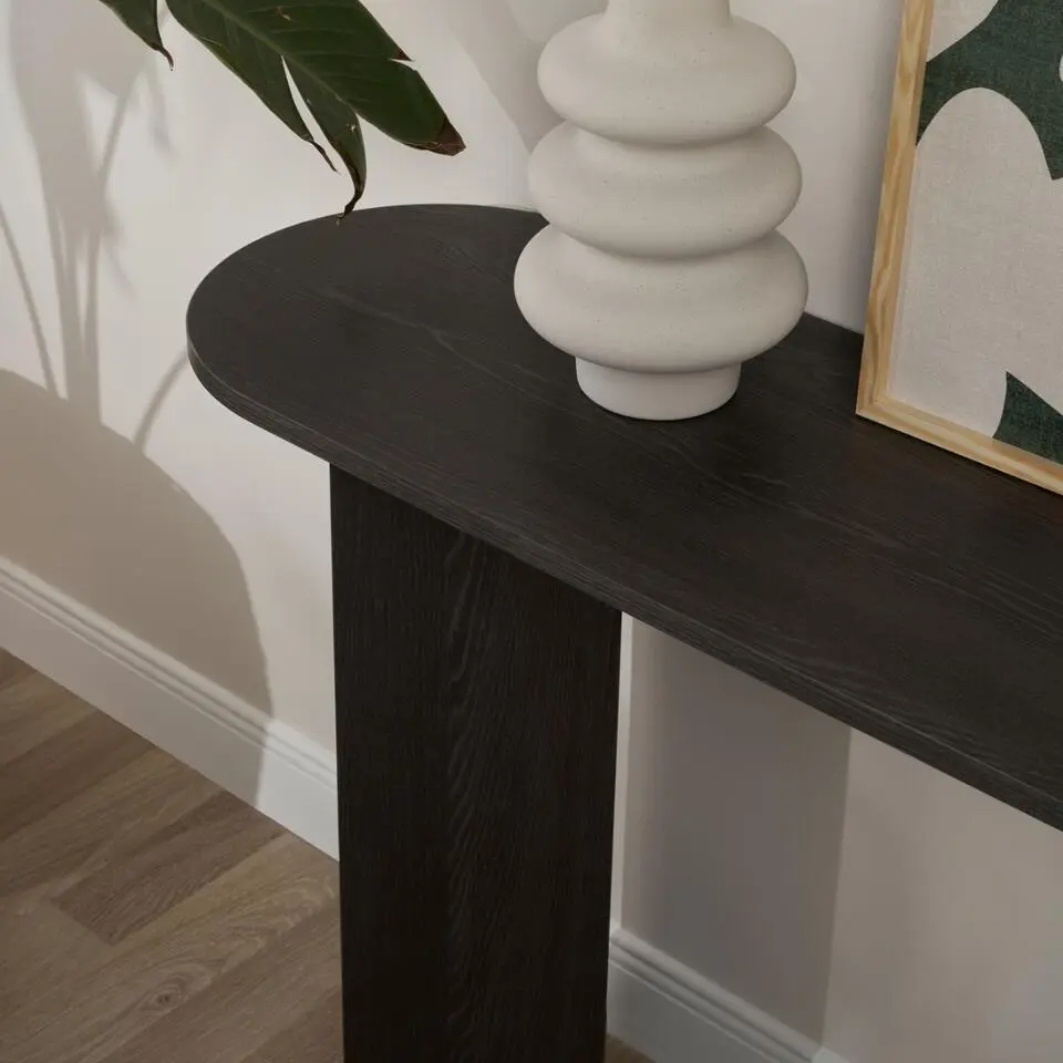 CALICOSY - Sidetable SIRA - Zwart hout - 75x150x35 cm