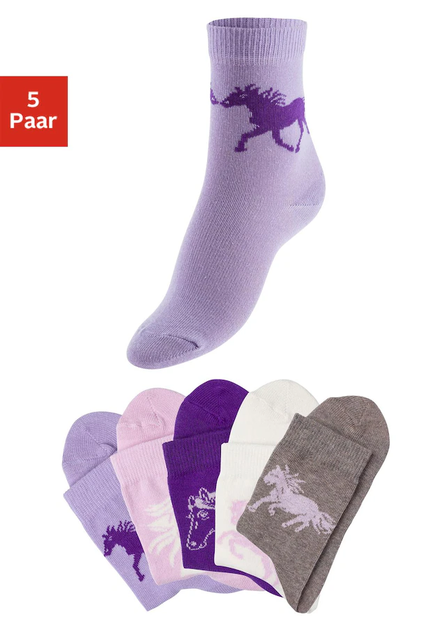 H.I.S Socken Packung, 5 Stk. tlg. mit Pferdemotiven