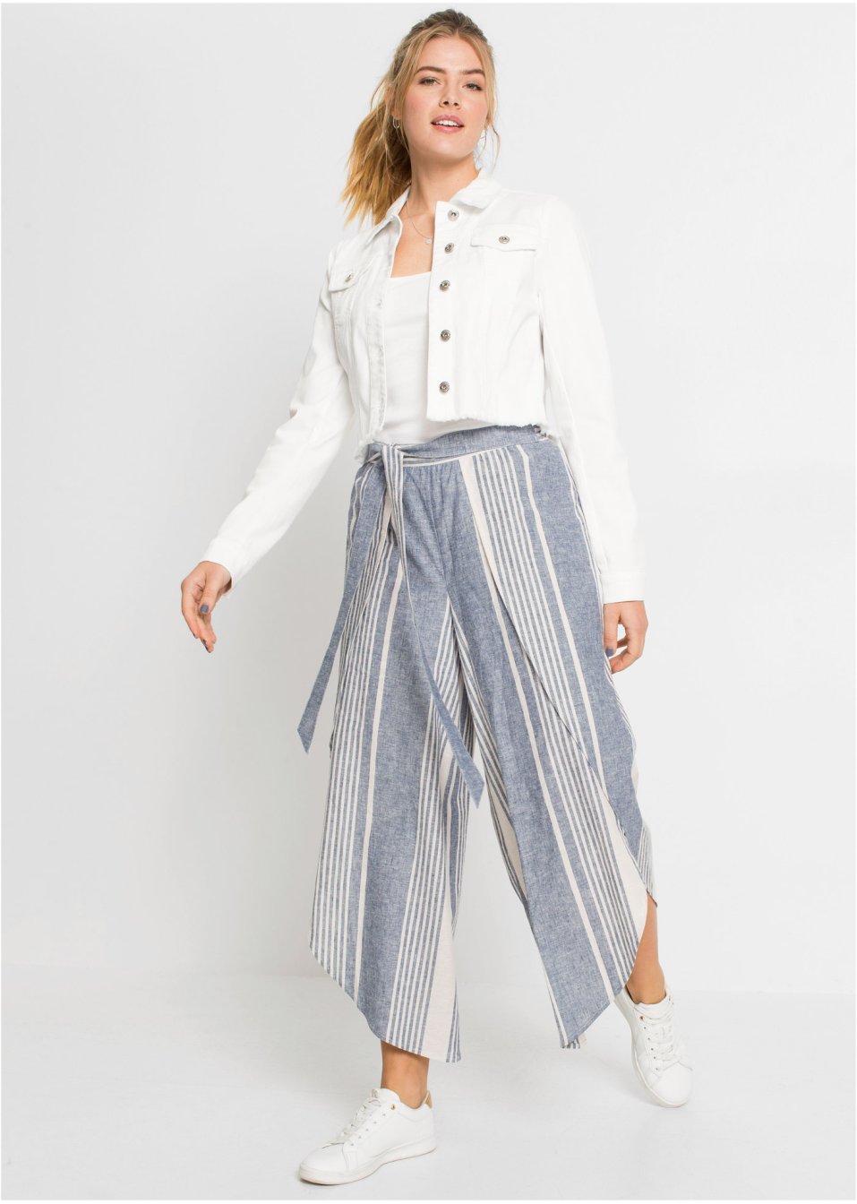 Pantalon palazzo rayé