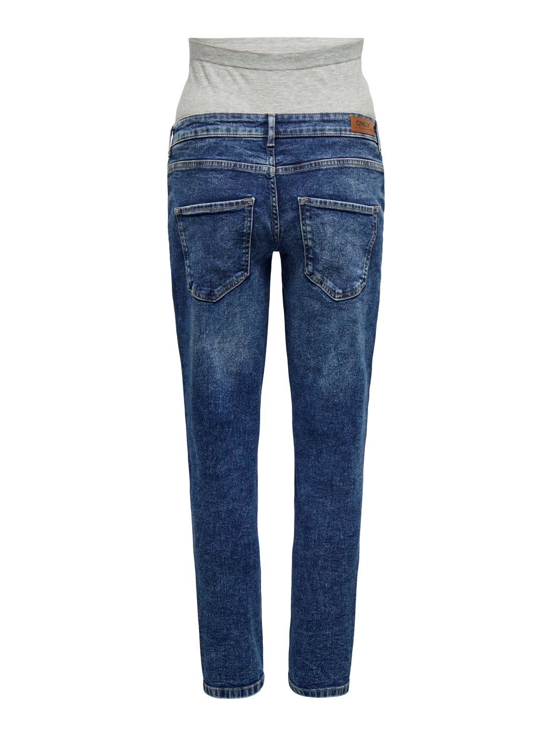 OLMENEDA Hohe Taille Gerade geschnitten Jeans Light Medium Blue Denim