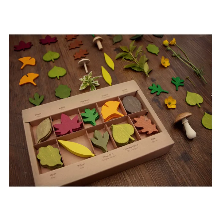 Moon Picnic Feuilles de la forêt en bois