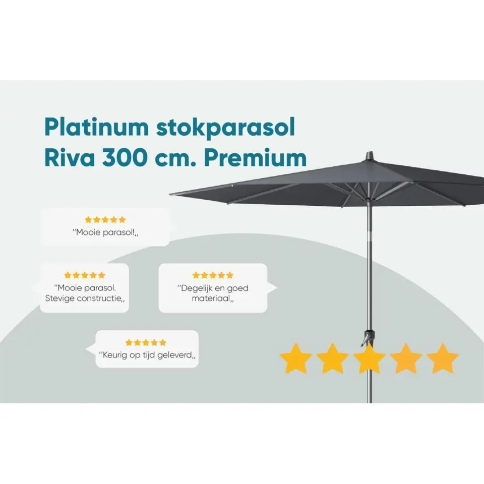 Platinum Parasol Riva Ø300 cm Faded Black