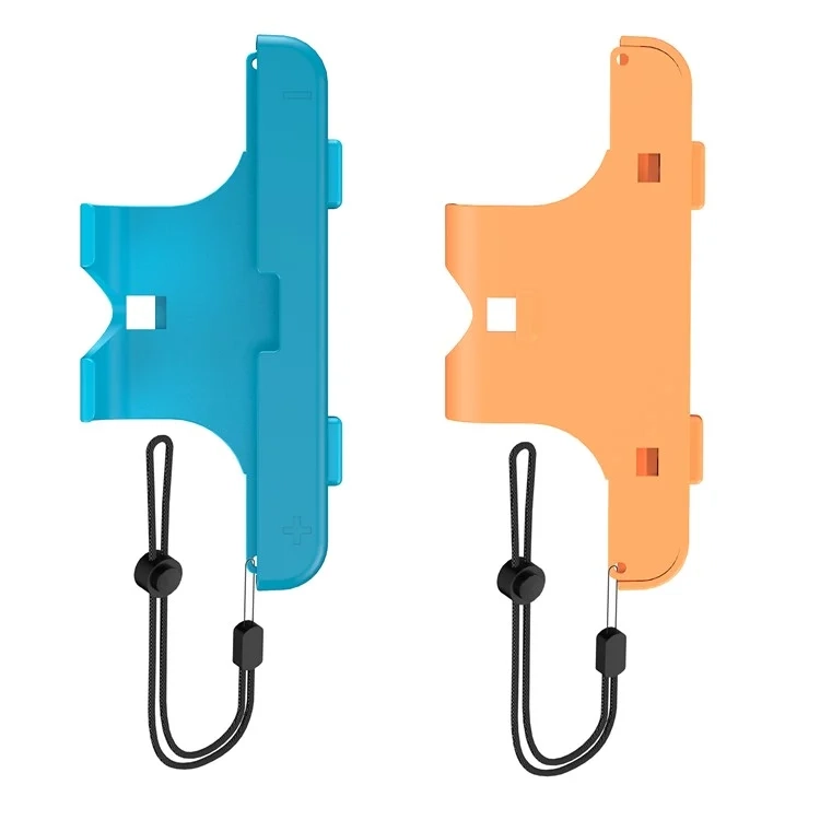 (2er Set) Griffhalter mit Handschlaufe kompatibel für Nintendo Switch 2 / Joy-Con / Ergonomische Controller-Aufsätze - Orange / Blau