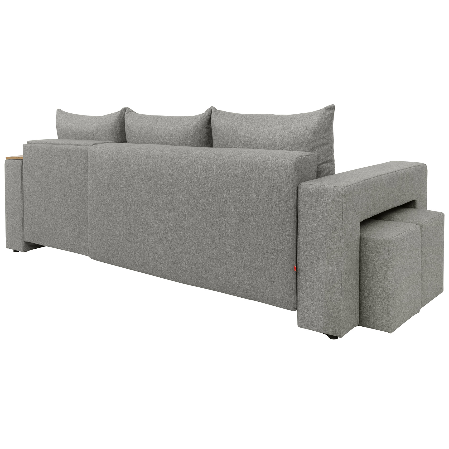 Ecksofa - grey - Liegefunktion und Staukasten