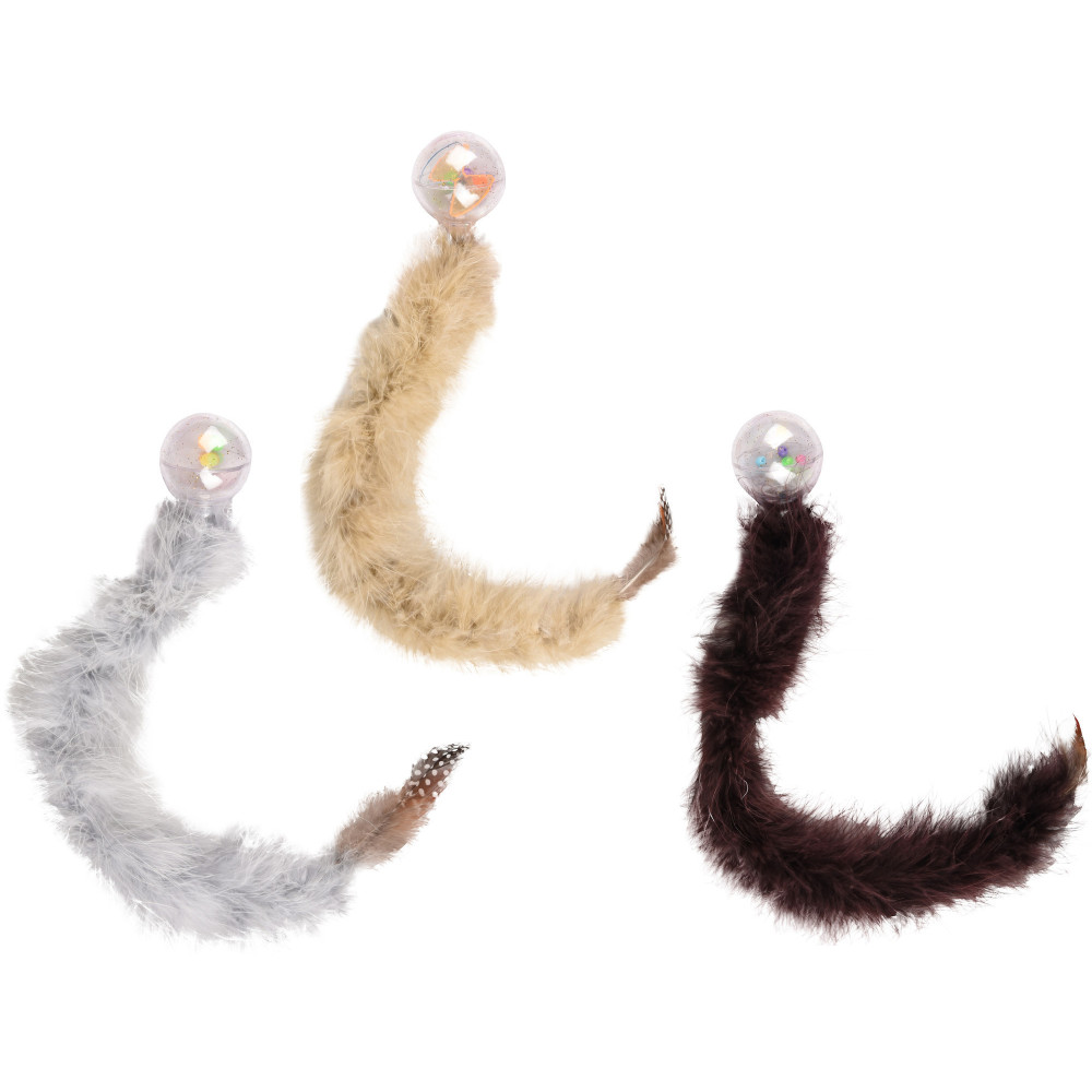 1 balle boa avec plume 47 cm jouet pour chat couleur aléatoire