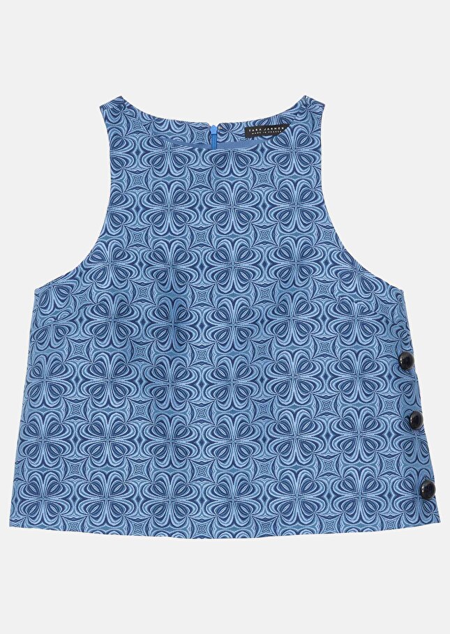 Top Taisableu en jacquard