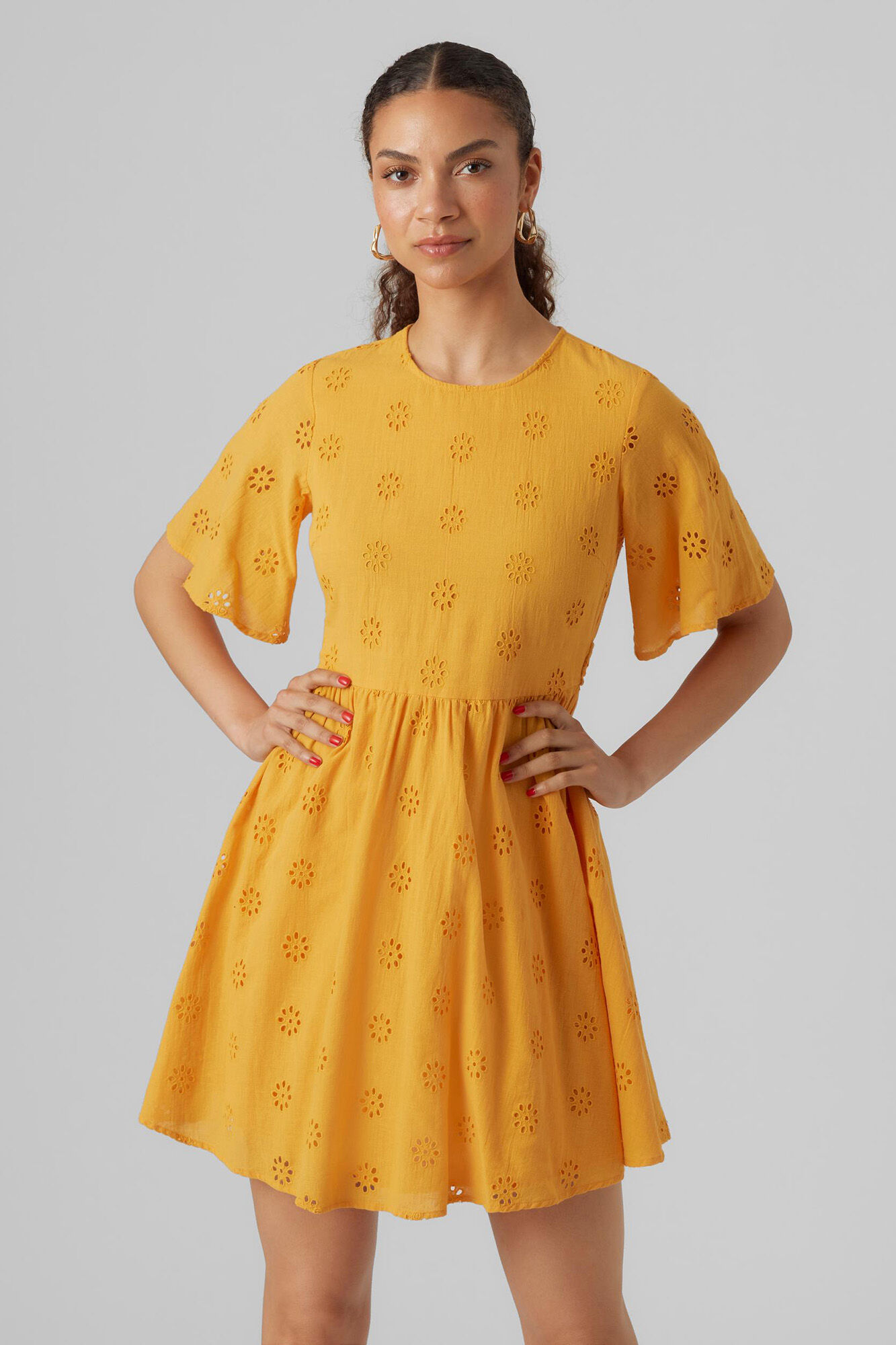Vestido de manga curta - Laranja