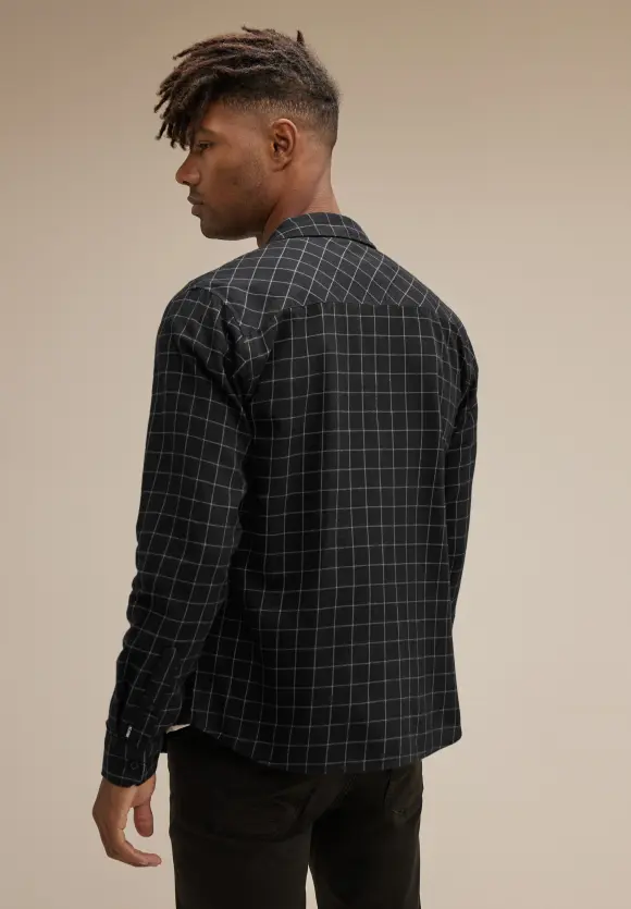 Karohemd in Flannel Optik - Black