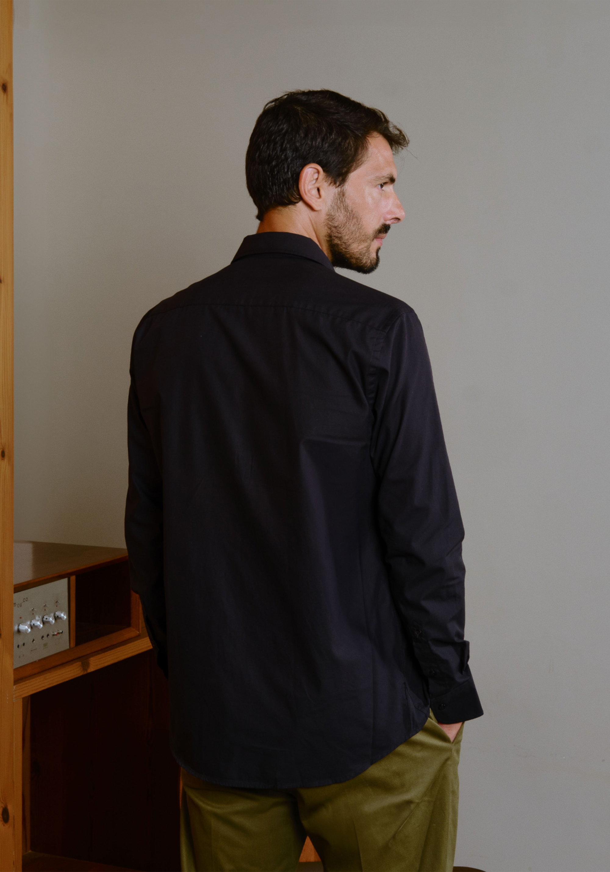 Carpasus Klassisches Herren-Hemd Slim Fit Schwarz