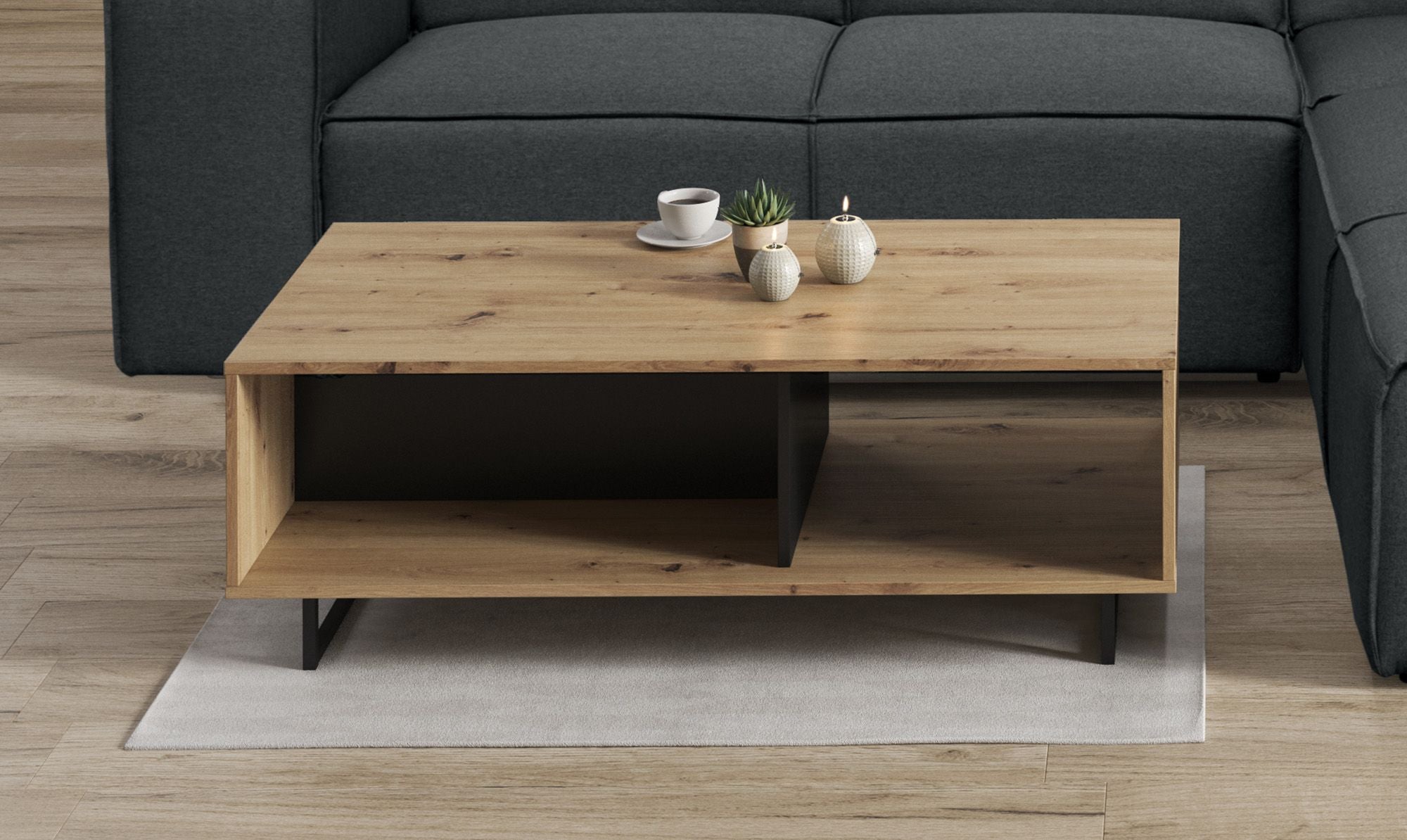 Saturn - Salontafel - Eiken/zwart