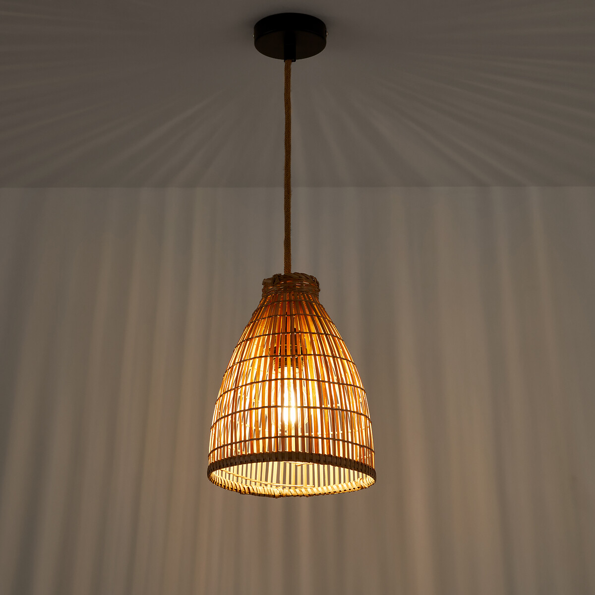 LA REDOUTE INTERIEURS<br>Luminária pendente em bambu Ø20 cm, Aleandro