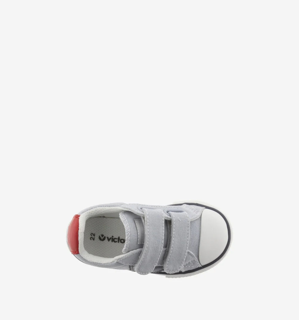 TRIBU SNEAKER TOILE Baskets sport en toile pour enfant logo GRIS