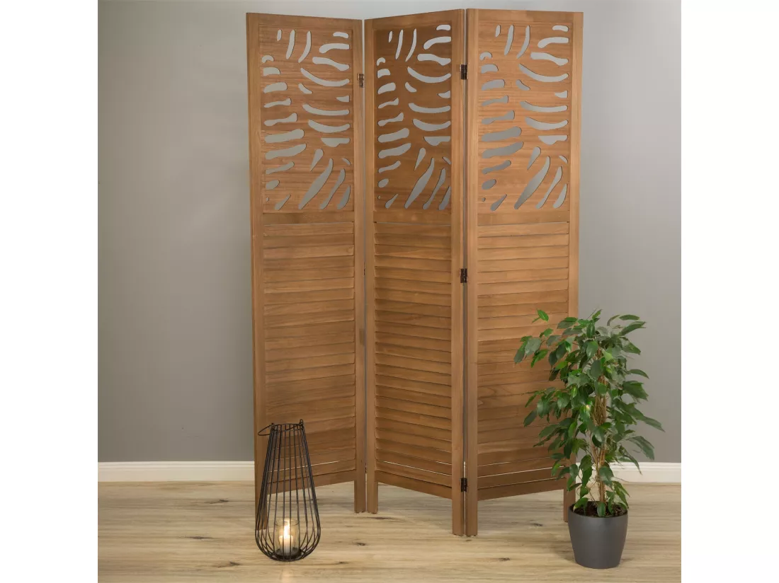 PARAVENT Palm 3 pièces. 170x120 cm, bois marron