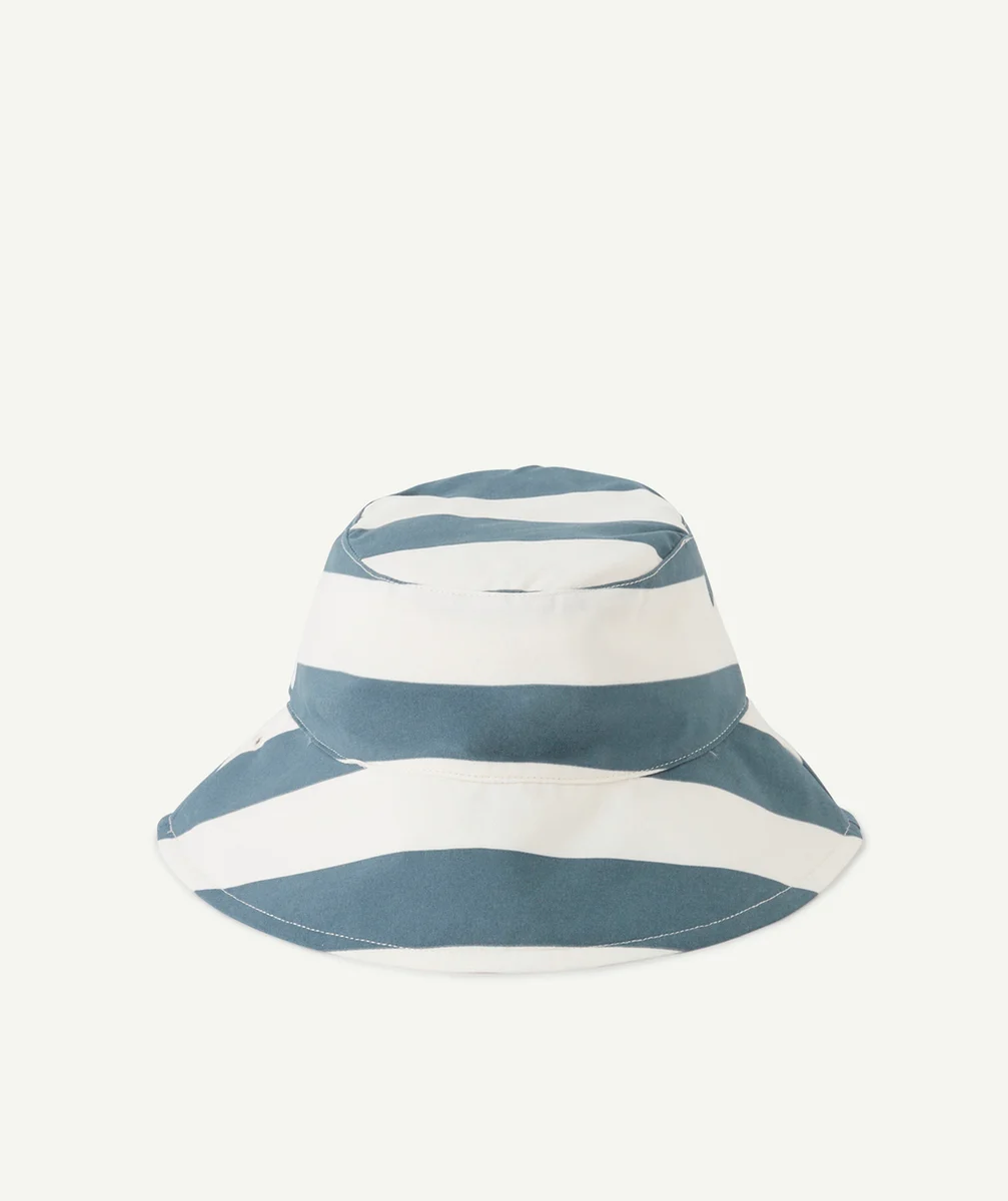LASSIGBOB ANTI-UV BLANC CASSÉ ET BLEU À RAYURES