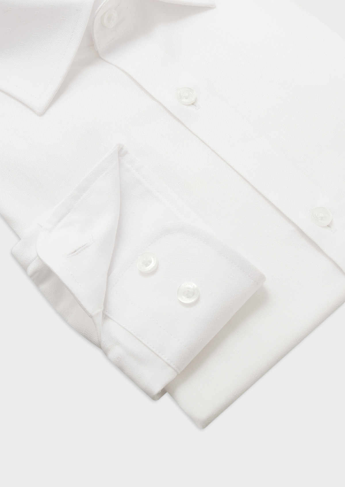 Chemise habillée Slim en coton façonné uni blanc
