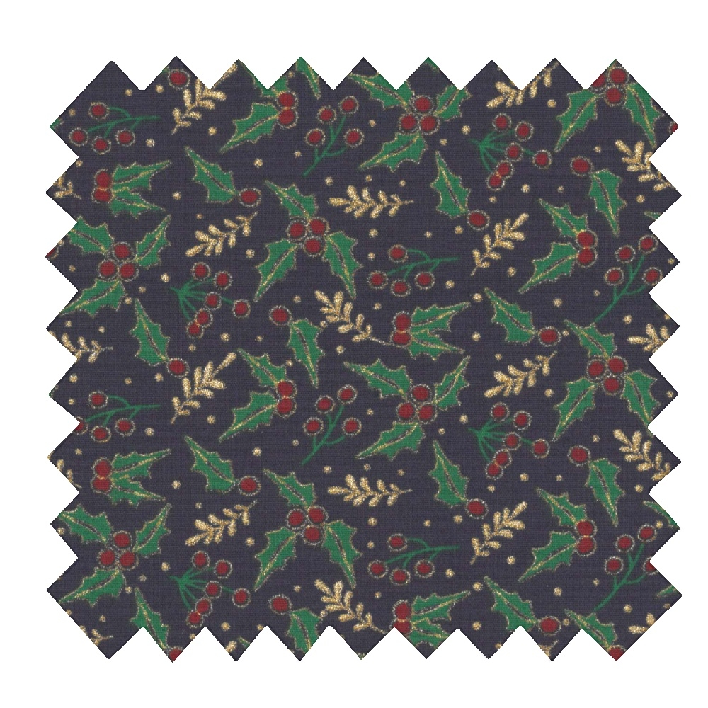 Tissu Coton Au Mètre Ex2350 Houx Marine