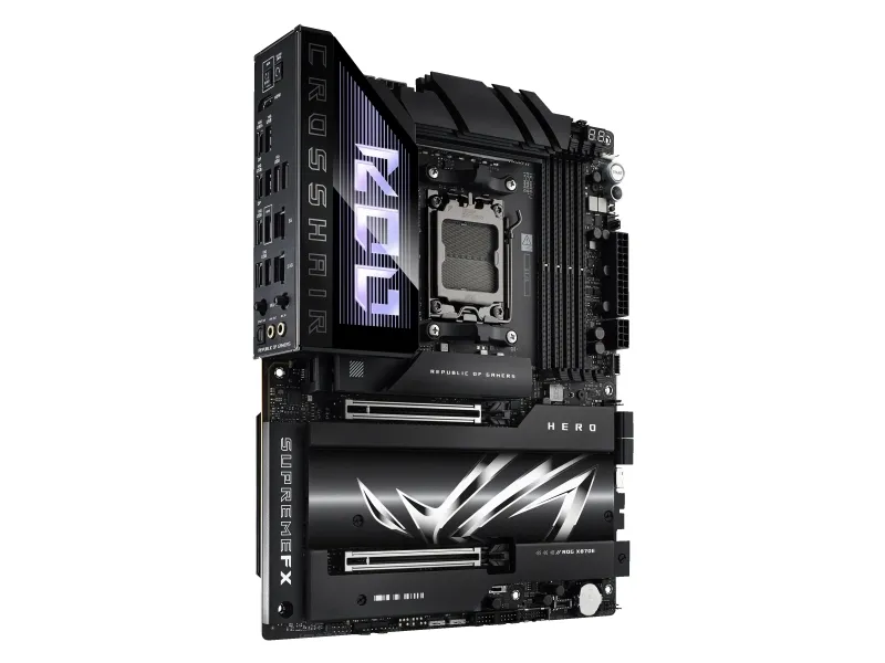 ASUS ROG CROSSHAIR X870E HERO - Bundkort - ATX - Socket AM5 - AMD X870E Chipset - USB4, USB-C 3.2 Gen2, USB 3.2 Gen 2 - Wi-Fi 7, 2.5 Gigabit LAN, 5 Gigabit Ethernet, Bluetooth - onboard grafik (CPU påkrævet) - HD Audio (8-kanaler)