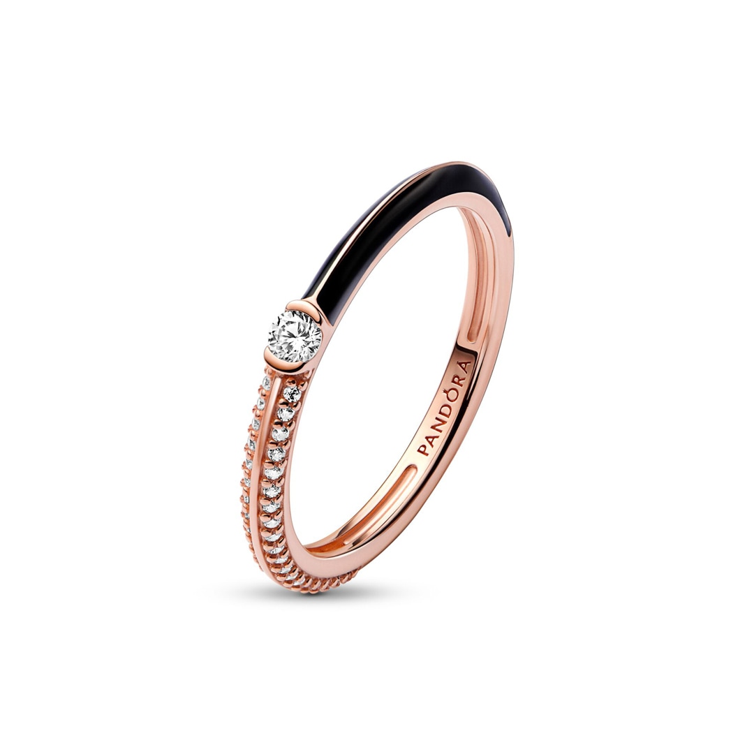 Pandora ME Pavé & Schwarz Doppelring