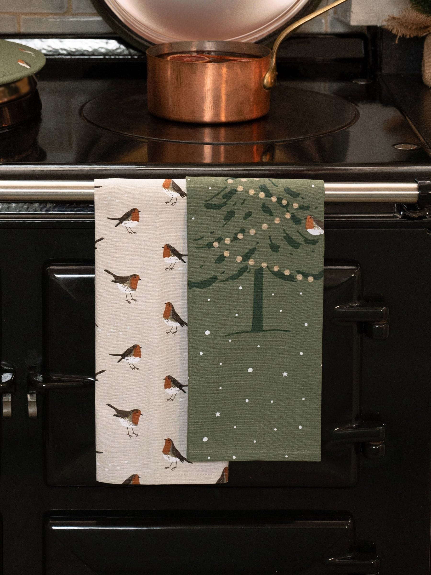 Sophie Allport Set of 2 Robin Tea Towels