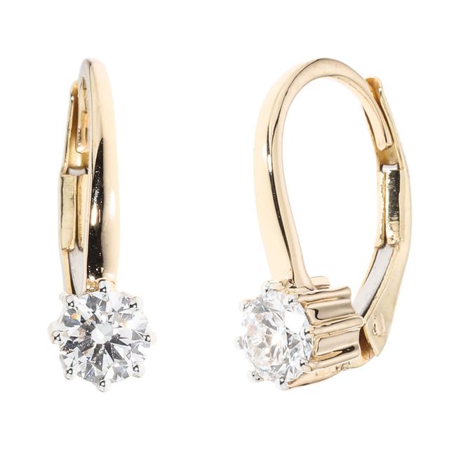 Brillant-Boutons, feines Weiß, 0,50 ct., Gold 585