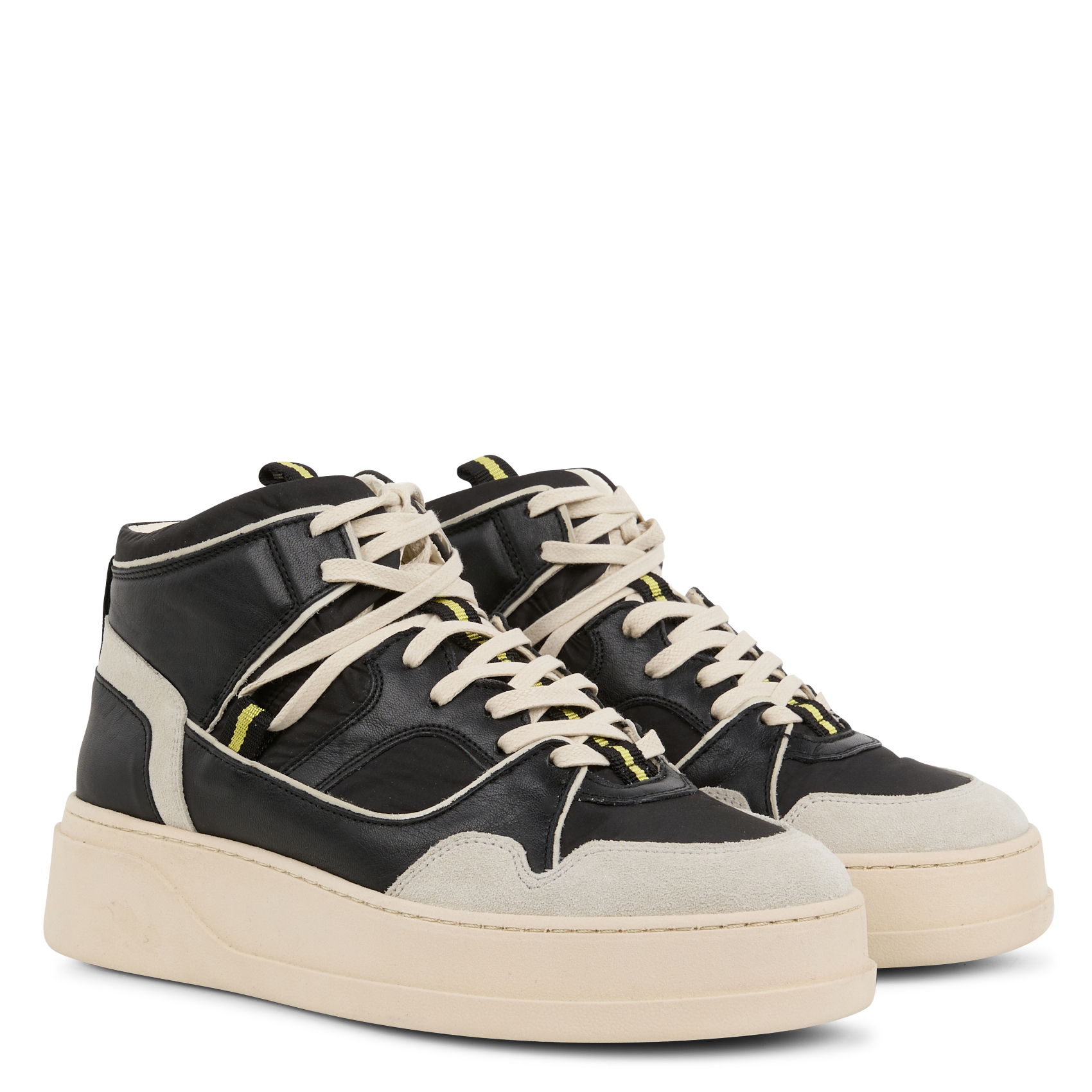 Baskets montantes en cuir | Noir