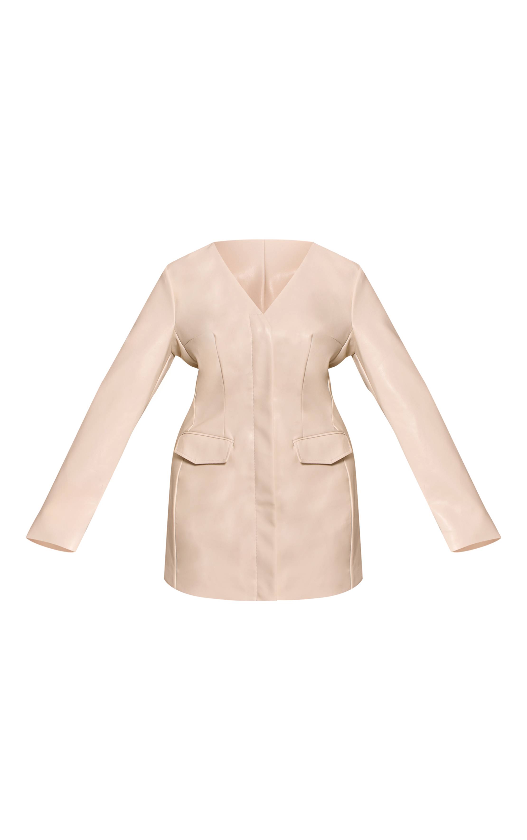Crème Robe Blazer Mini En Synthétiquecuir Shape