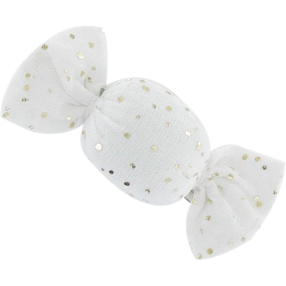 Petite Barrette Mini Bonbon Blanc Pailleté