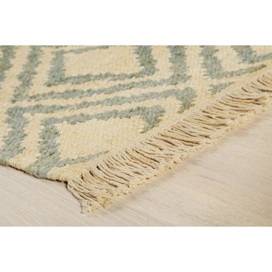 Green Looop Handweb-Teppich Lyon grün beige