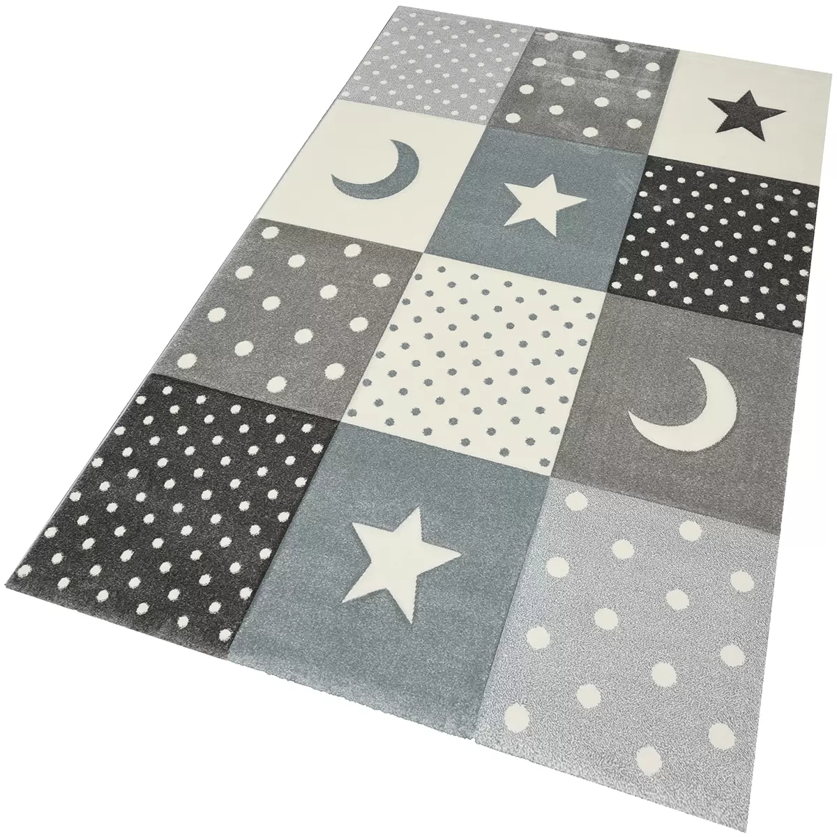 Kinderteppich Diamond Kids Pastel SV grau,blau