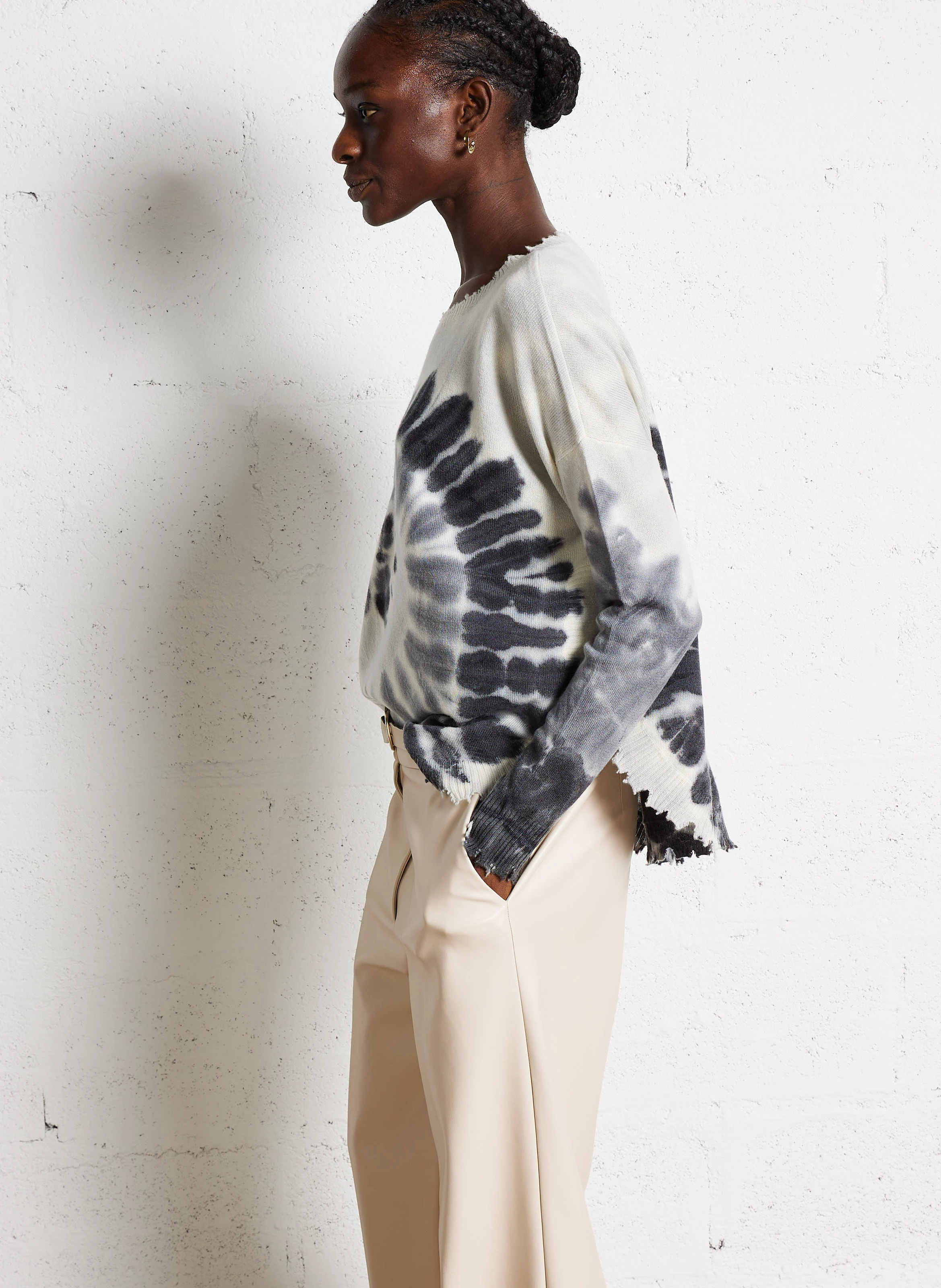 MELA SUNNY - Pull tie-and-dye en cachemire | Gris
