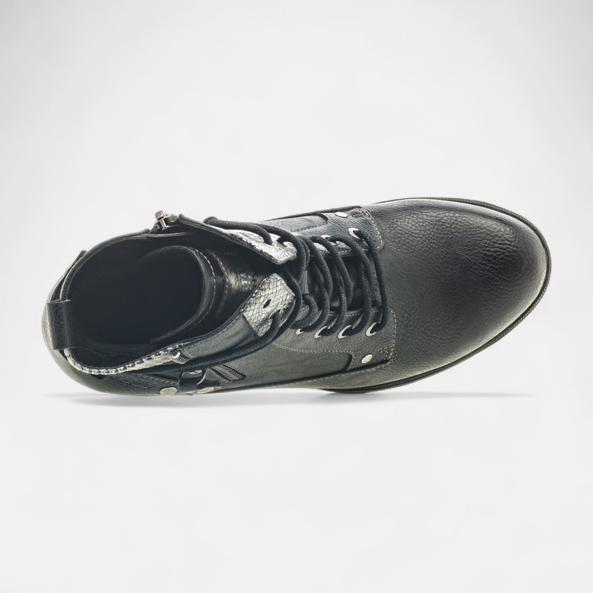Bottines à lacets à talon Femme noir