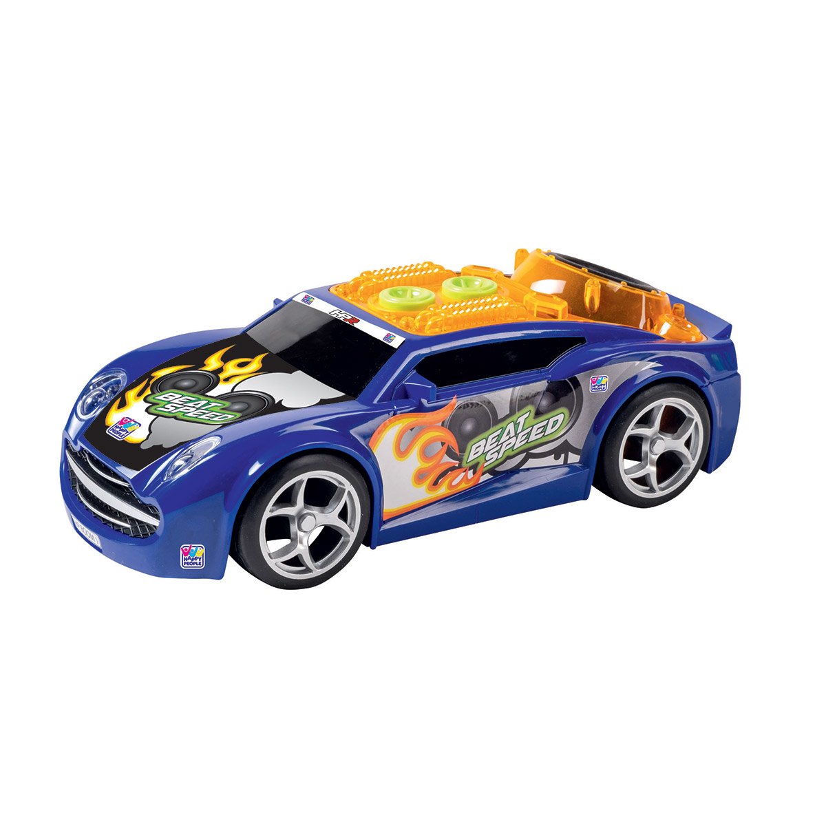 Voiture avec caisson de basse sonore et lumineuse