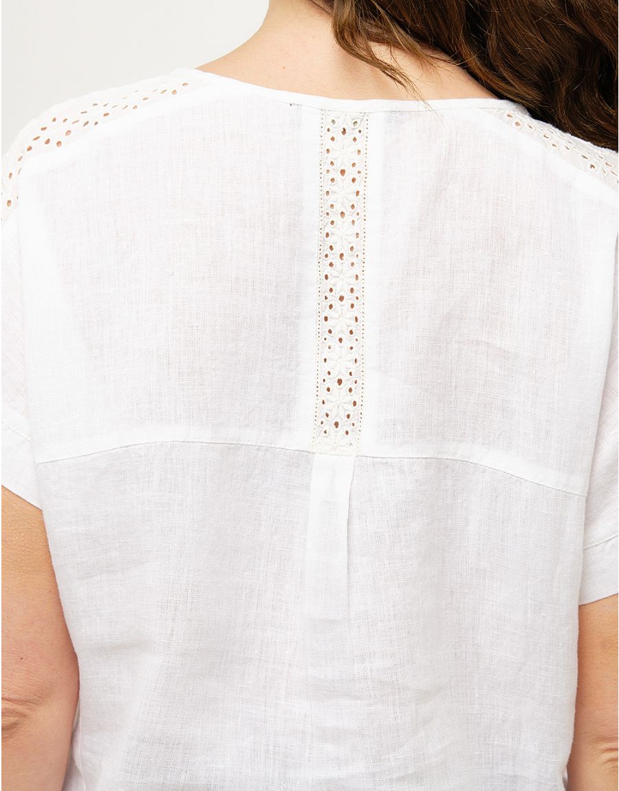 Blouse 100%lin blanc