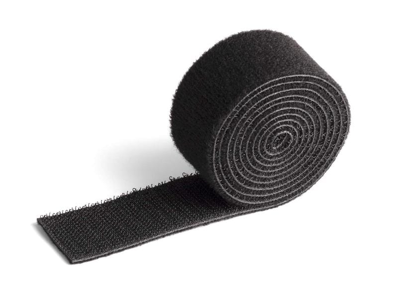 DURABLE Klettband-Rolle Cavoline Grip 30 mm x 1 m, Schwarz Klettband-Kabelbinder zum schnellen Ordnen und Bündeln von Kabeln