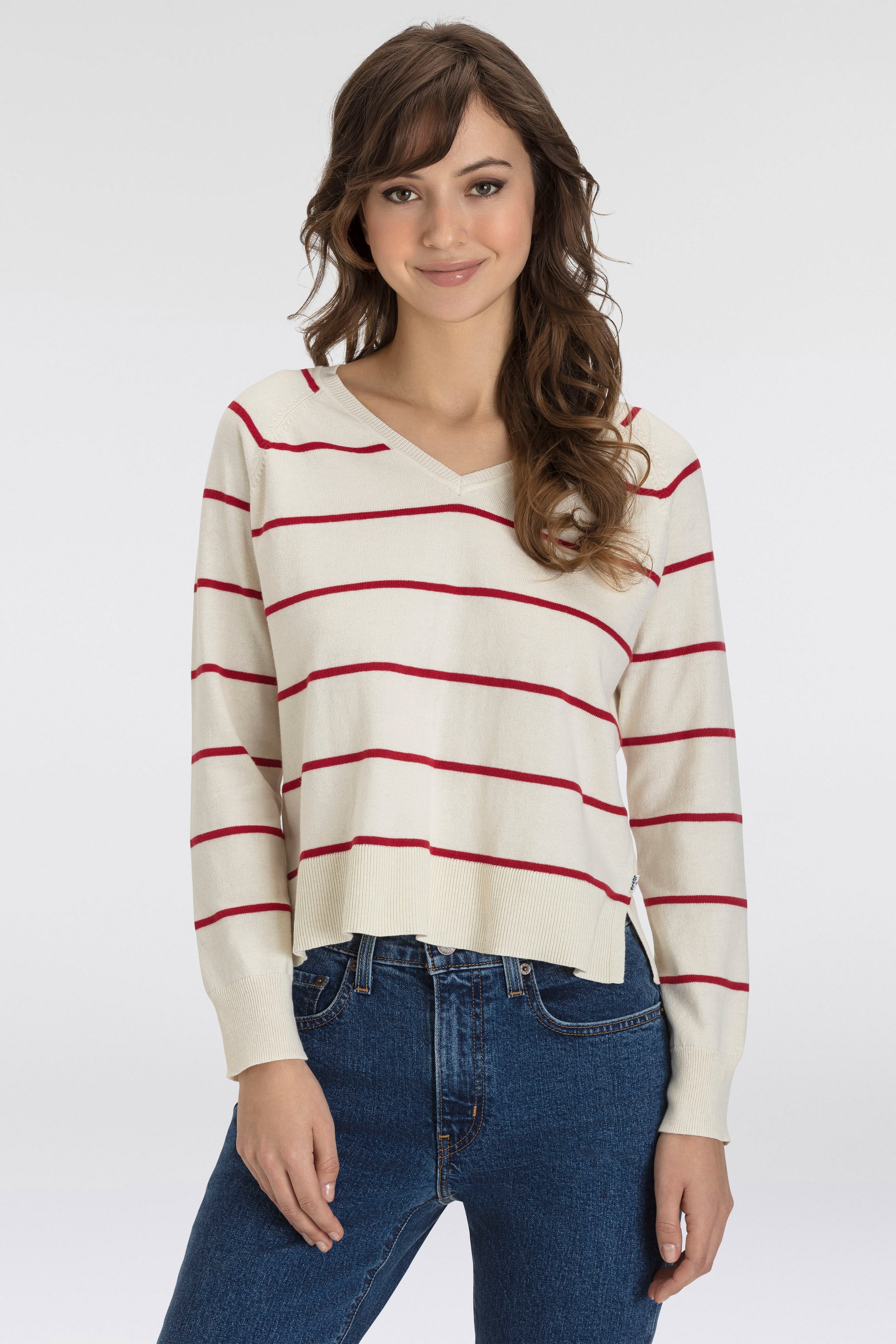 Levi's® Longpullover »PETAL VNECK SWEATER« mit Rippbündchen