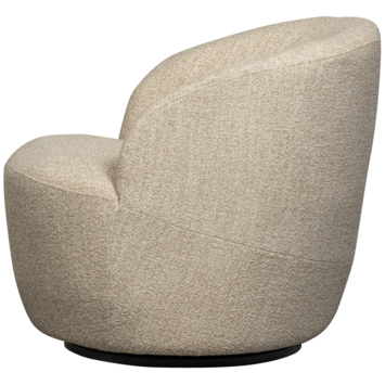 WOOOD fauteuil Sam beige gemêleerd polyester stof draaibaar