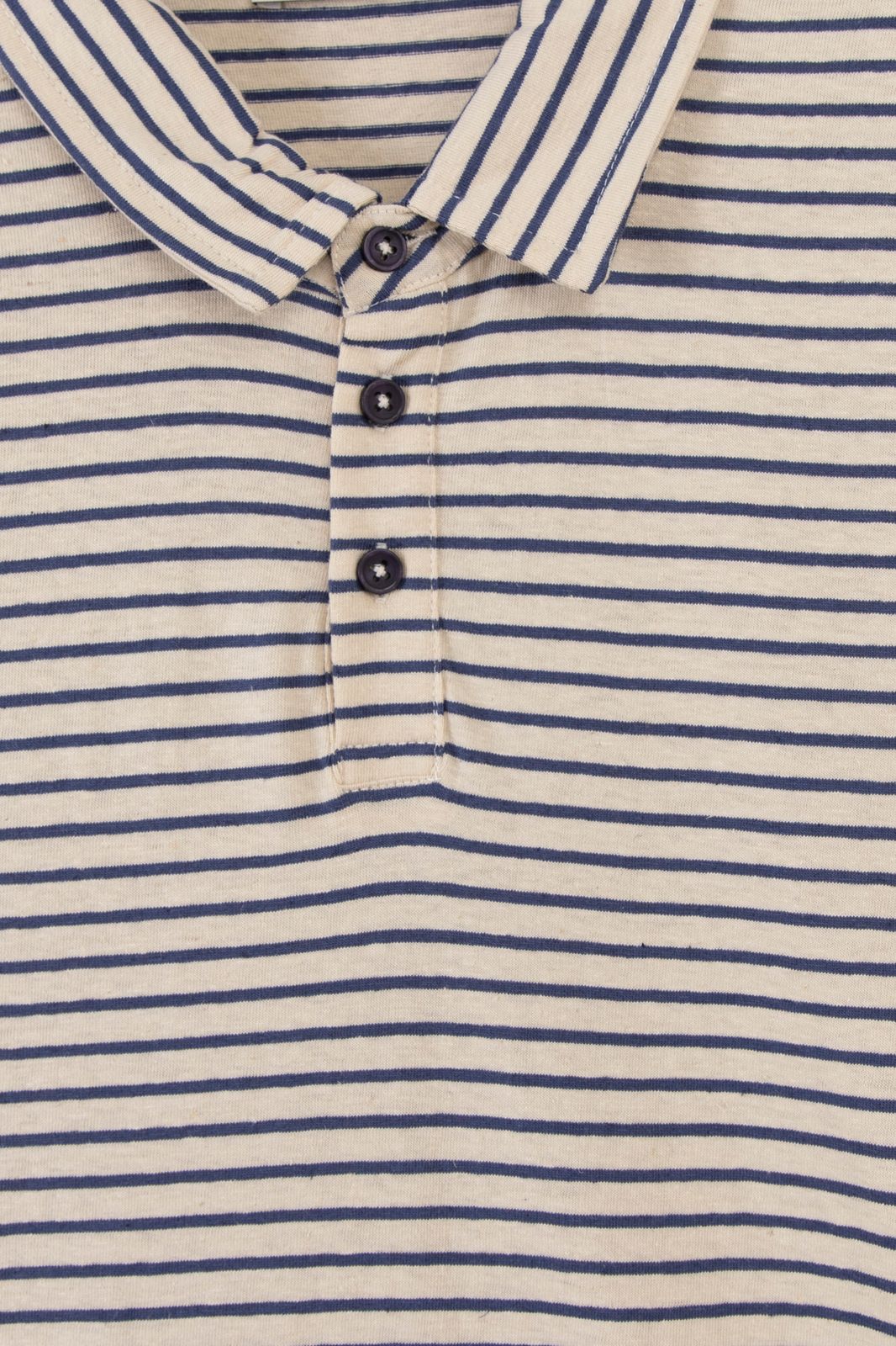 Off-white jersey polo met strepen