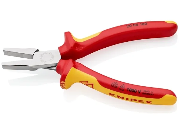 Knipex 20 06 160, Nåletang, Krom-vanadium-stål, Plast, Orange, Rød, 160 mm, 176 g