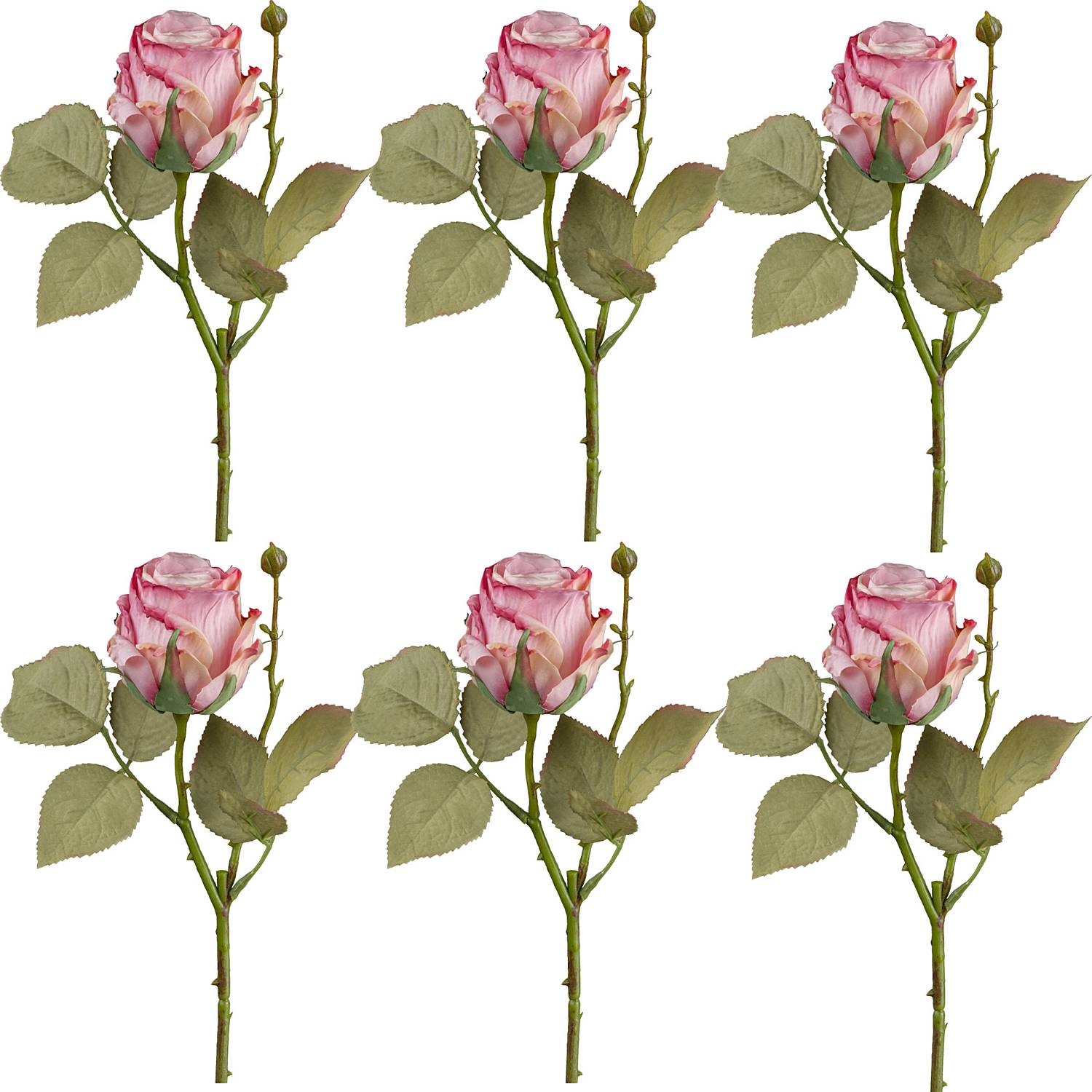 Kunstpflanze Rose im 6er-Pack