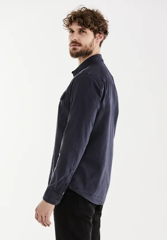 Hemd in washed Optik - eclipse blue