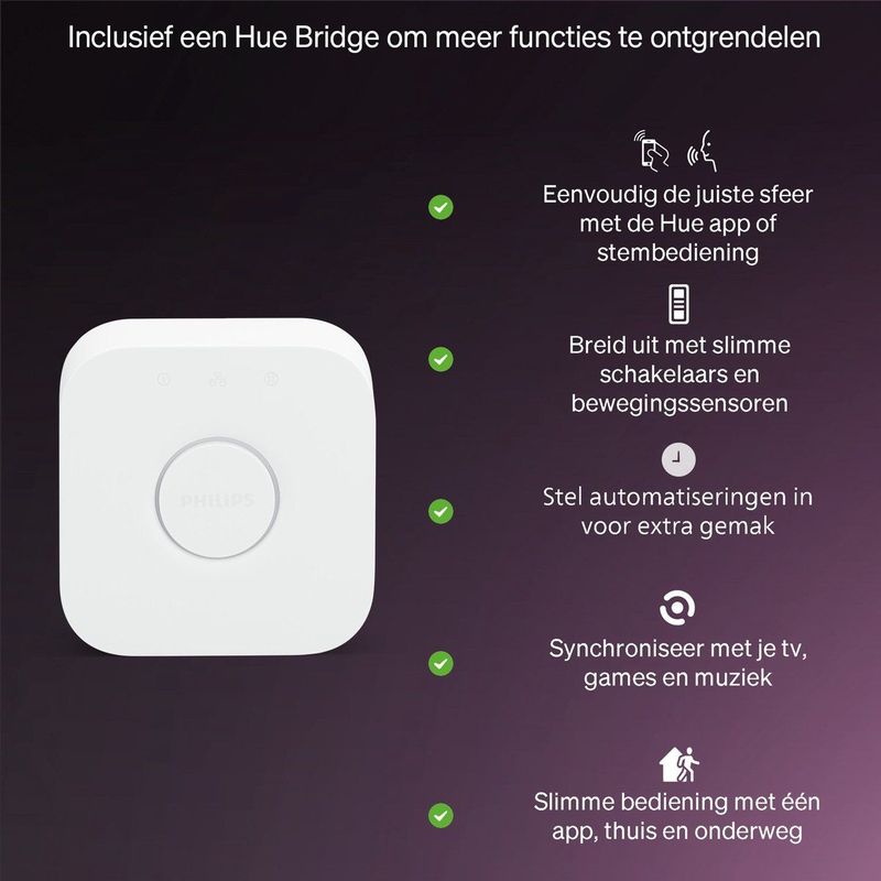 Philips - Hue Essential GU10 Starterkit - Slimme Lamp - Met Hue Bridge en Dimmer Switch
