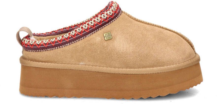 Nelson suède pantoffels cognac