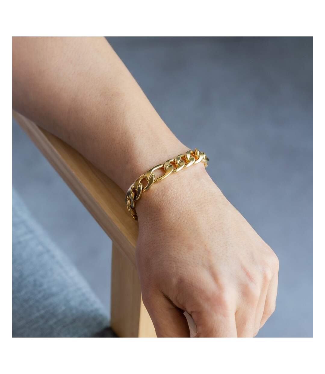 Bracelet Homme Acier Couleur Dorée