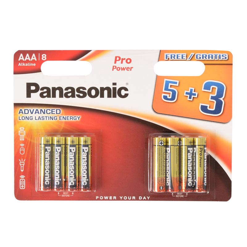Lot de 5+3 piles LR3 Pro Power