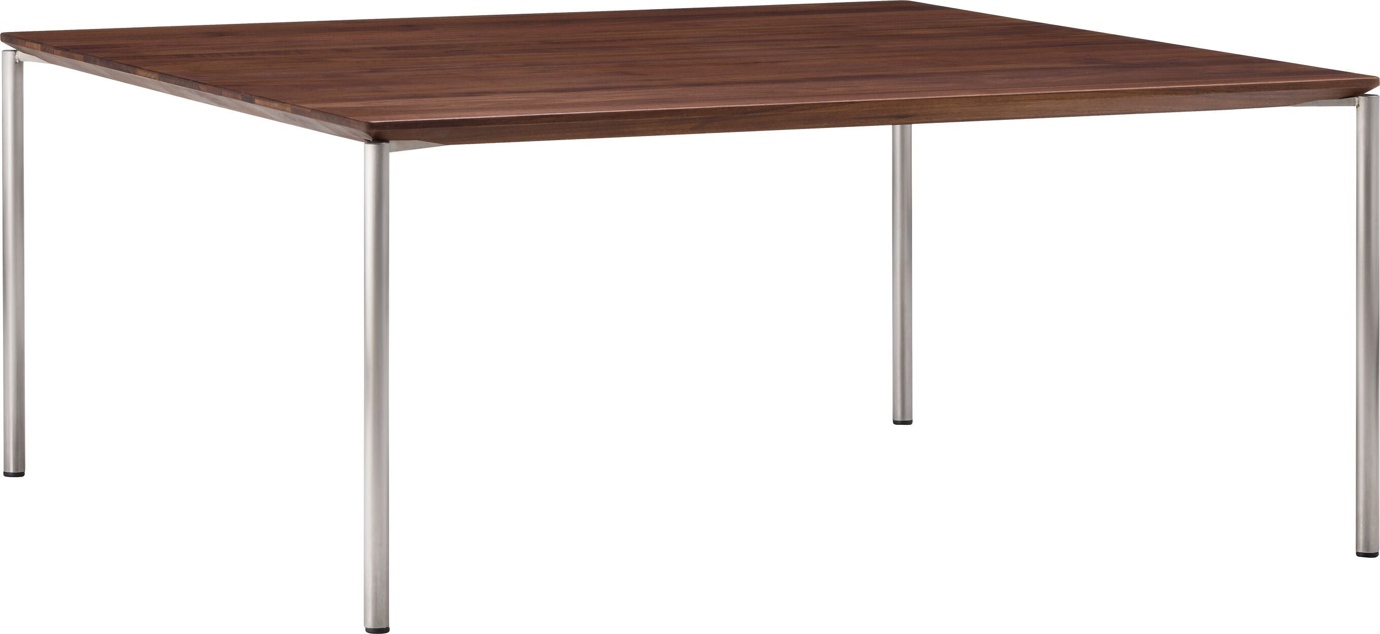 BAO Salontisch - Nussbaum massiv / Edelstahl / B: 90.0 cm x T: 90.0 cm x H: 40.0 cm