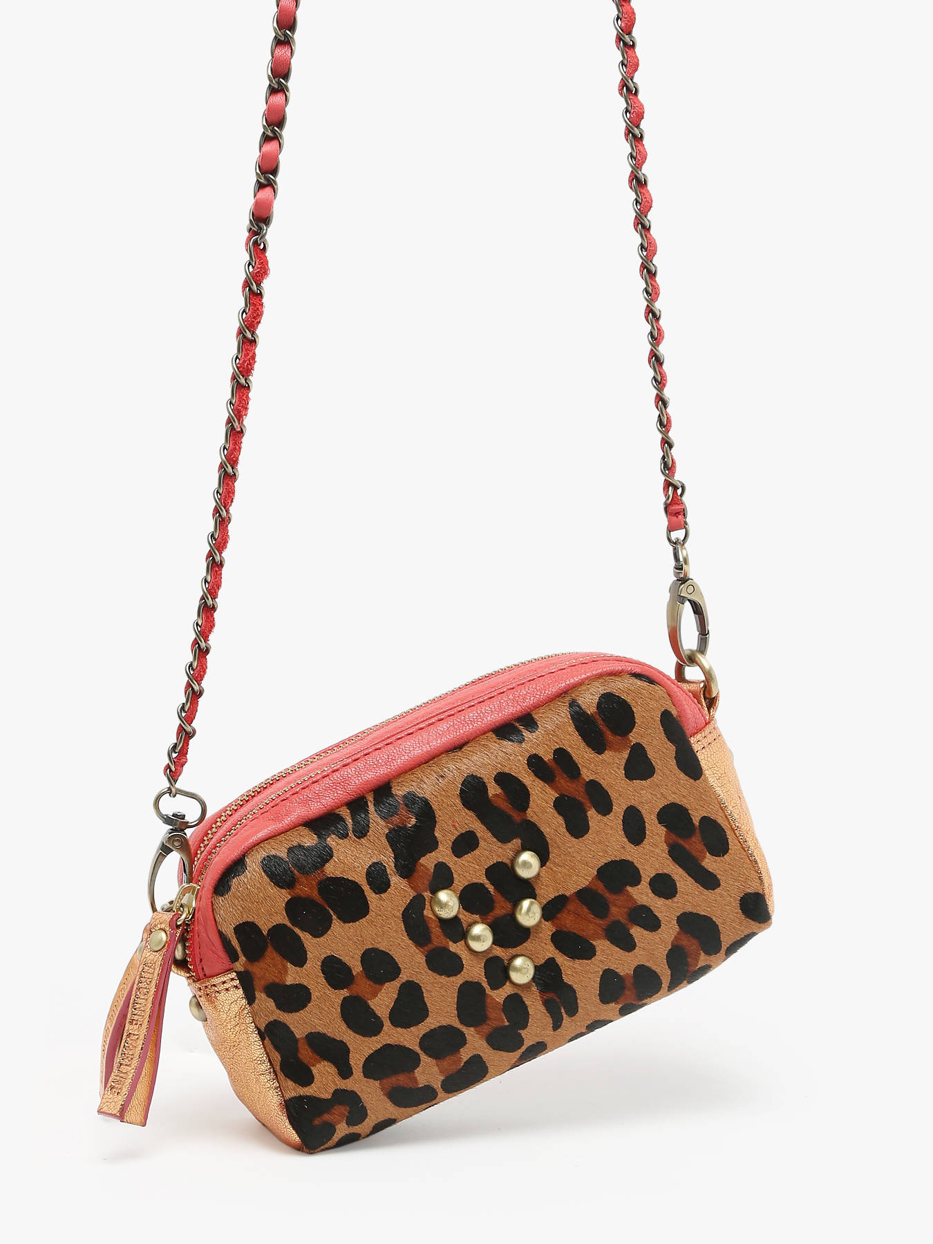 Sac bandoulire Lopard cuir VIRGINIE DARLING
