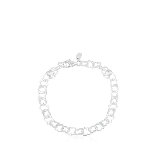 Pulseira prateada com motivo de carrossel de 0,8 cm.