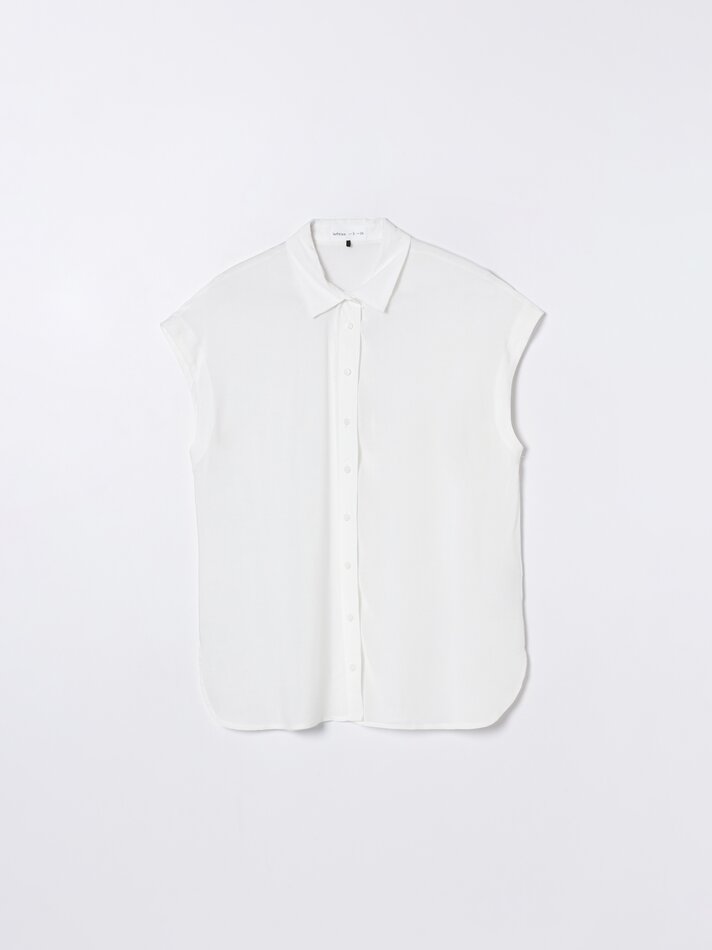 Blusa fluida sem mangas - Off-white