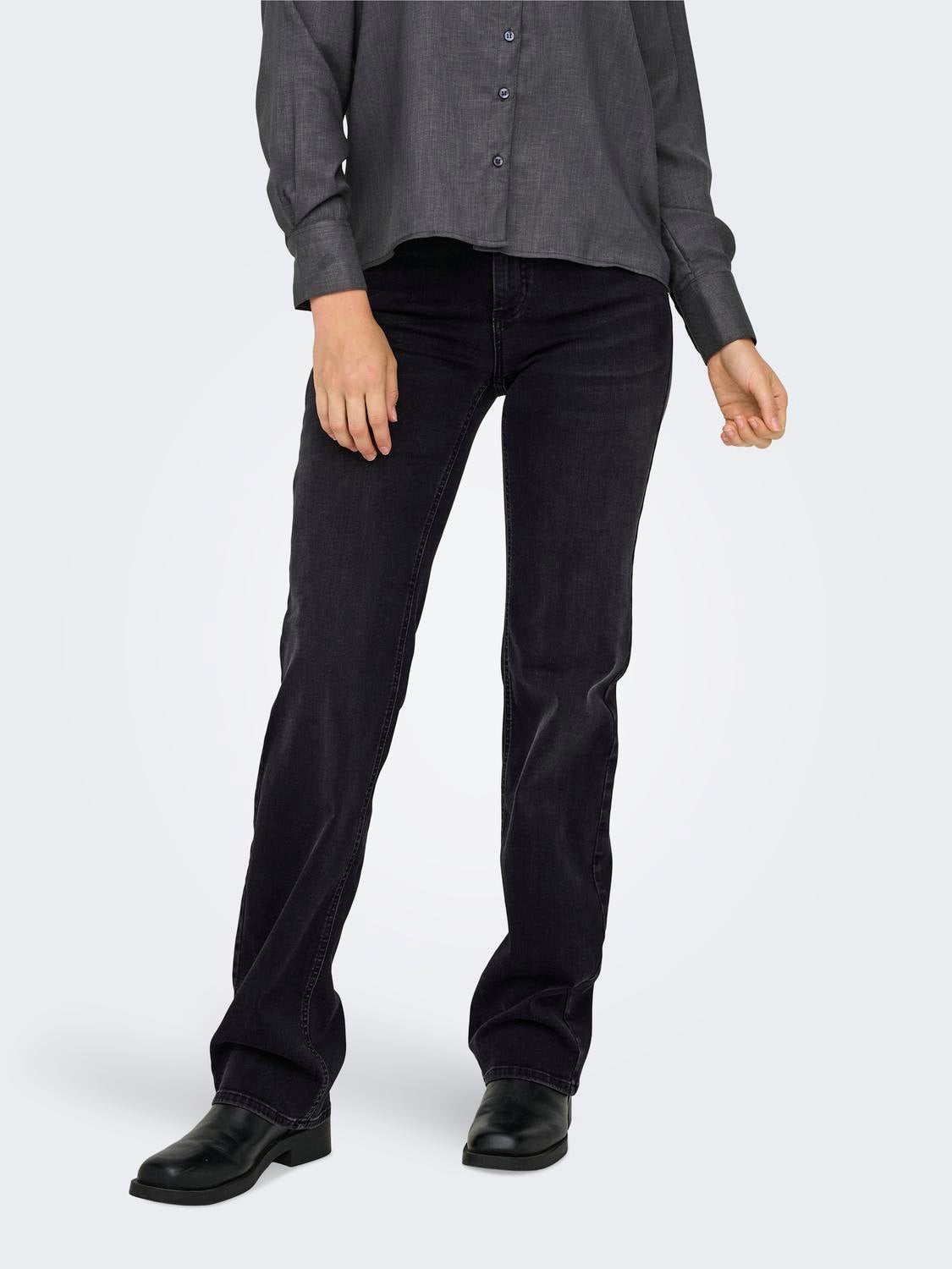 ONLBLUSH Mittlere Taille Gerade geschnitten Jeans Washed Black